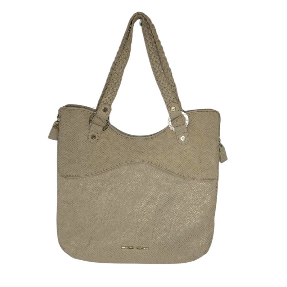ELAINE TURNER SNAKE SKIN LEATHER PURSE HANDBAG PURSE BEIGE